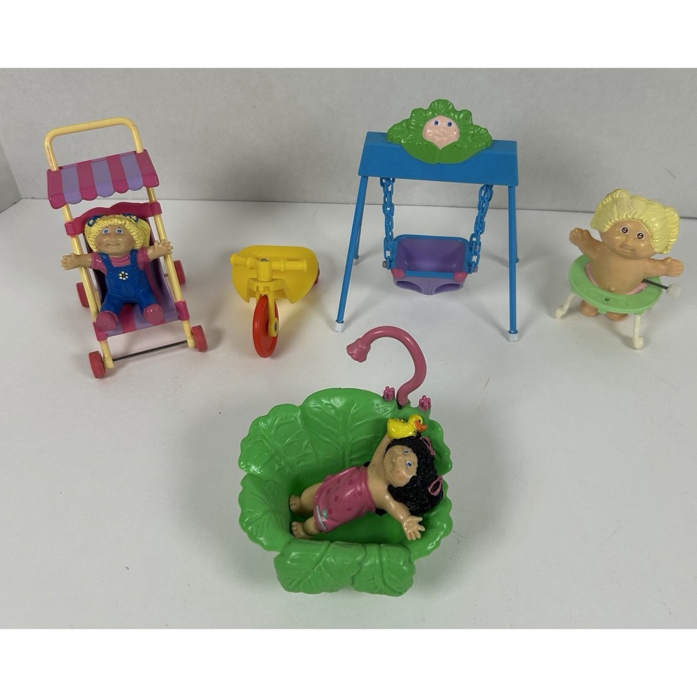 Vintage 1984 Cabbage Patch Kids PVC Figurine Playset Lot Baby Toys 80s